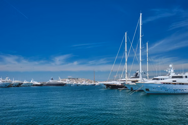 Yachts and boats in port of athens athens greece
