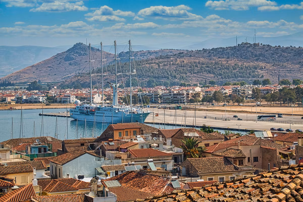 Beautiful view of nafplio city in greece
