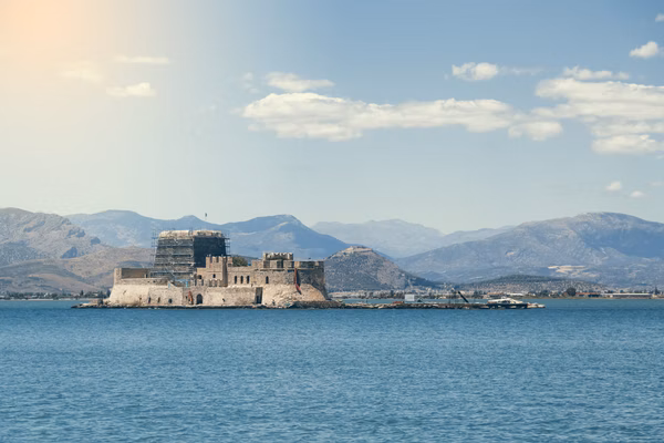 Small island bourtzi fortified island nafplio