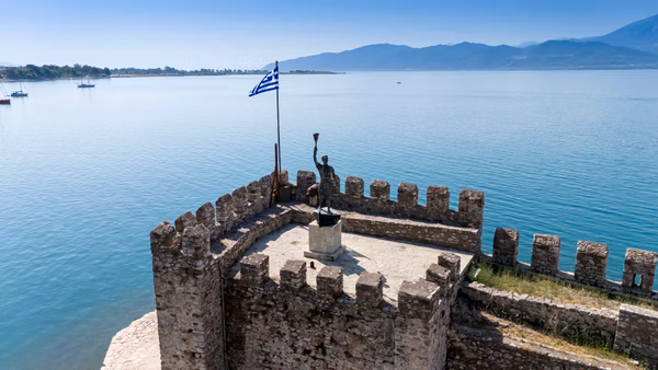 View of the port of nafpaktos greece