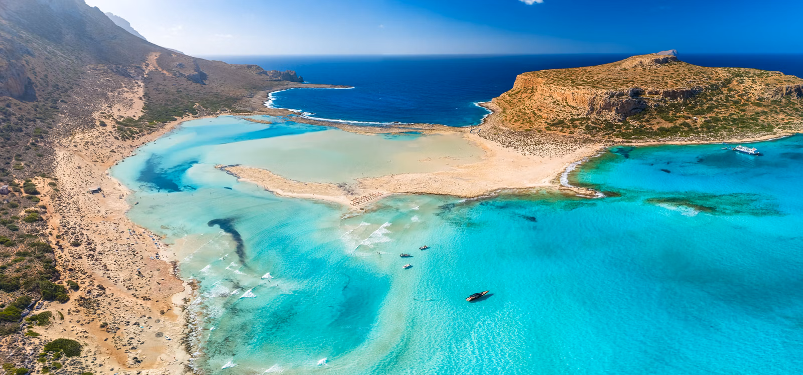 Crete: Amazing drone view of balos lagoon and white sandy 2